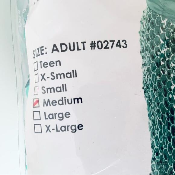Charades Sequin Mermaid Costume Ariel Halloween Costume NEW Medium - Picture 11 of 15